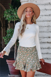 Cassie Floral Chiffon Skort