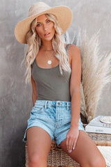 Sleek + Chic Ribbed Bodysuit - Olive