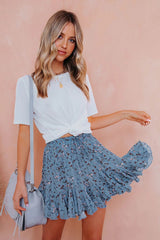 Versa Floral Ruffle Shorts - Blue - SALE