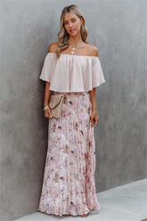 Andreja Floral Pleated Maxi Skirt