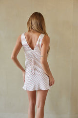Annie Polka Dot Satin Mini Dress