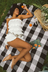 White Tiered Ruffle Romper