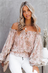 Beatrix Floral Chiffon Off The Shoulder Blouse