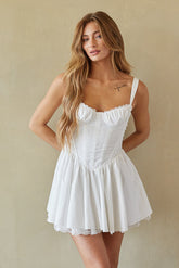 Belle Lace Trim Corset Fit and Flare Mini Dress