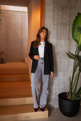 Black Notched Laple Blazer