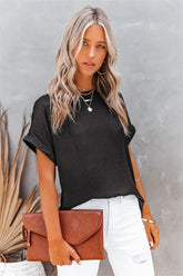 Bond Short Sleeve Satin Blouse