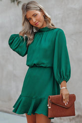 Call Me Angel Textured Satin Dress - Hunter Green - FINAL SALE