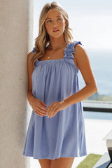 Caria Pocketed Babydoll Dress - Periwinkle