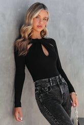 Caroline Cutout Bodysuit - Black