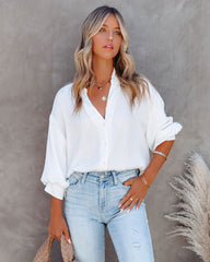 Cava Puff Sleeve Button Down Blouse