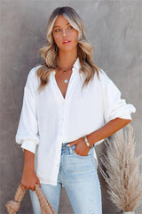 Cava Puff Sleeve Button Down Blouse