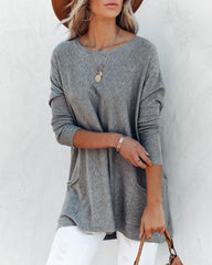 Close To You Pocketed Sweater - Heather Grey - FINAL SALE