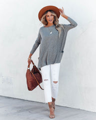 Close To You Pocketed Sweater - Heather Grey - FINAL SALE