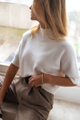 Soft Knit Short Sleeves Sweater