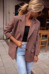 Chocolate Notched Lapel Blazer