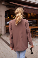 Chocolate Notched Lapel Blazer
