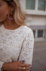 White Crochet Eyelet Blouse