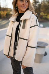 White Shearling Nita Jacket Coat