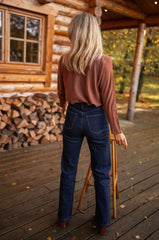 Chocolate V Neckline Thin Sweater