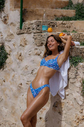 Royal Blue Floral Push Up Bikini Sets