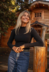 Black Thin Slim Fit Knit Sweater