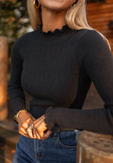 Black Long Sleeves Knit Sweater