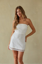 White Sequin Mini Dress