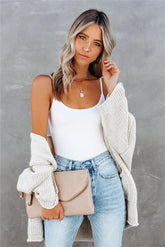 Divine Knit Cami Bodysuit - White - SALE