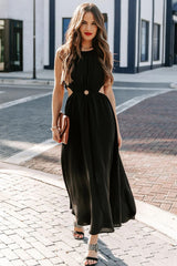 Bay Breeze Cutout Midi Dress - Black