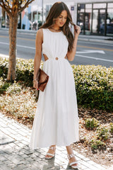 Bay Breeze Cutout Midi Dress - Off White