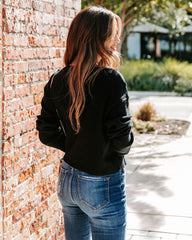 Slippery Slope Crop Knit Sweater - Black - FINAL SALE