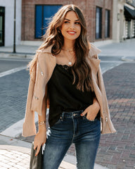 Stop And Stare Cowl Neck Lace Cami Tank - Black - FINAL SALE