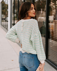Aerin Cotton Blend Scalloped Sweater - Mint