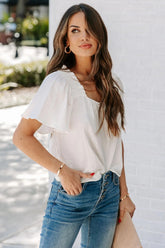 Ariana Cotton Square Neck Top - Off White
