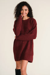 Burgundy Thermal Sweater Dress