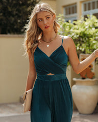 Easy Loving Cutout Plisse Jumpsuit