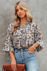 Edgewater Floral Chiffon Billowed Blouse