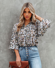 Edgewater Floral Chiffon Billowed Blouse