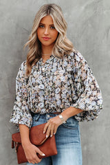 Edgewater Floral Chiffon Billowed Blouse