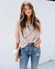 Elton Drape Blouse - Ecru