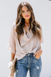 Elton Drape Blouse - Ecru