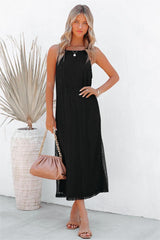 Esplanade Crochet Midi Dress - Black - FINAL SALE