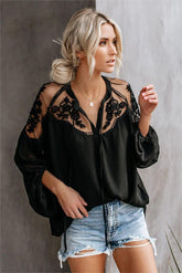 Formal Invitation Lace Blouse - Black