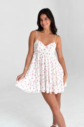 White Floral Slip Mini Dress