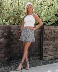 White Indio Cotton Ribbed Crop Tank