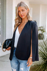 In The Works Pocketed Cape Jacket - Black