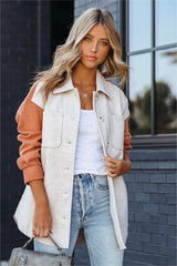 Jaison Pocketed Colorblock Shacket - Taupe Rust - FINAL SALE