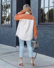 Jaison Pocketed Colorblock Shacket - Taupe Rust - FINAL SALE