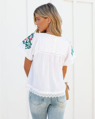 Jakota Cotton Embroidered Babydoll Top