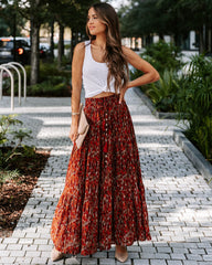 James Printed Tassel Tie Maxi Skirt
